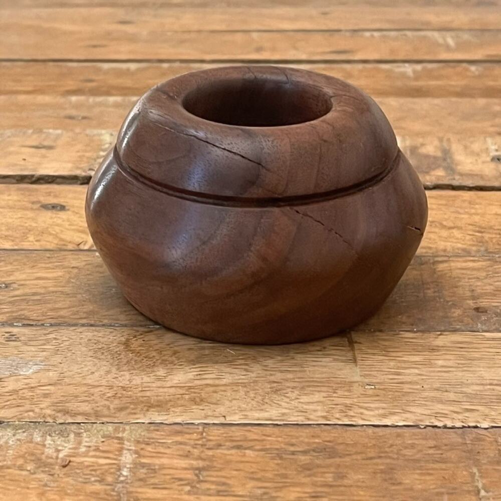 Handcrafted Wooden Candlestick or Tealight Holder 3.5" MCM Modern Minimalist